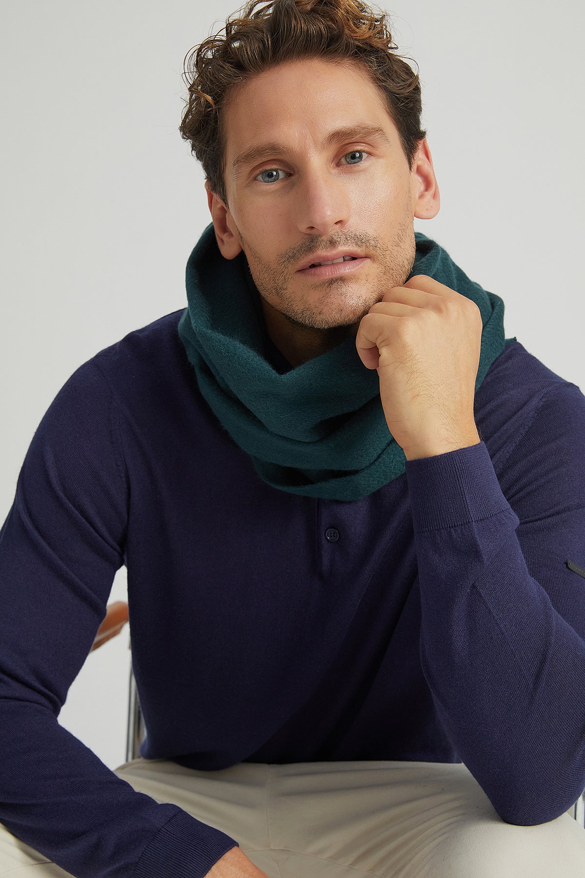 Yeşil Saf Kaşmir Patrick Atkı 170x35 cm