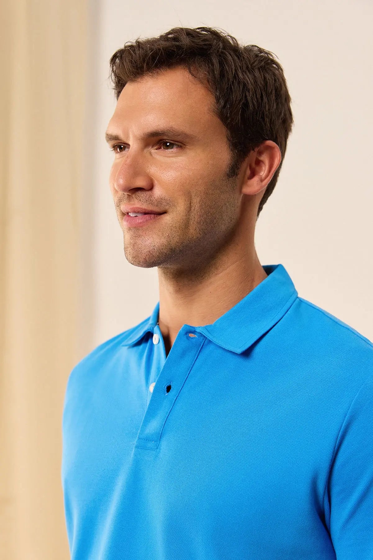 Saks Mavisi & More Johnny Erkek Kısa Kollu Polo Yaka Tişört Silk and Cashmere