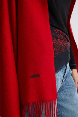 Kırmızı Rose Saf Kaşmir Şal 180x60 cm