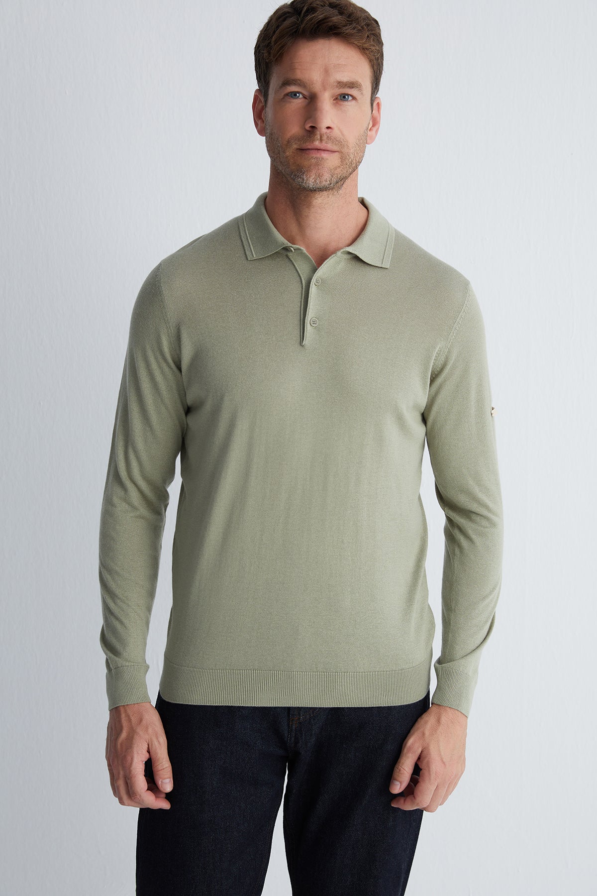 Adaçayı Yeşili Paul İpek Kaşmir Polo