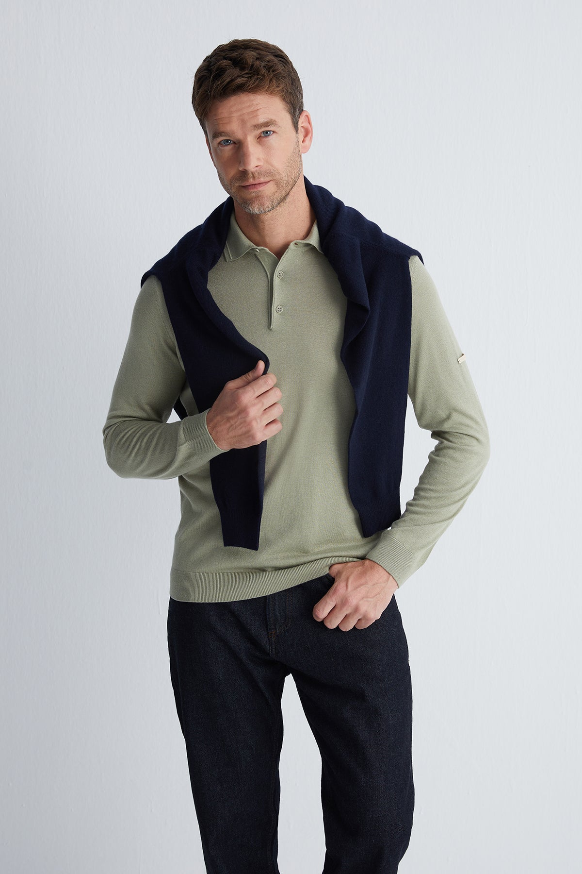 Adaçayı Yeşili Paul İpek Kaşmir Polo