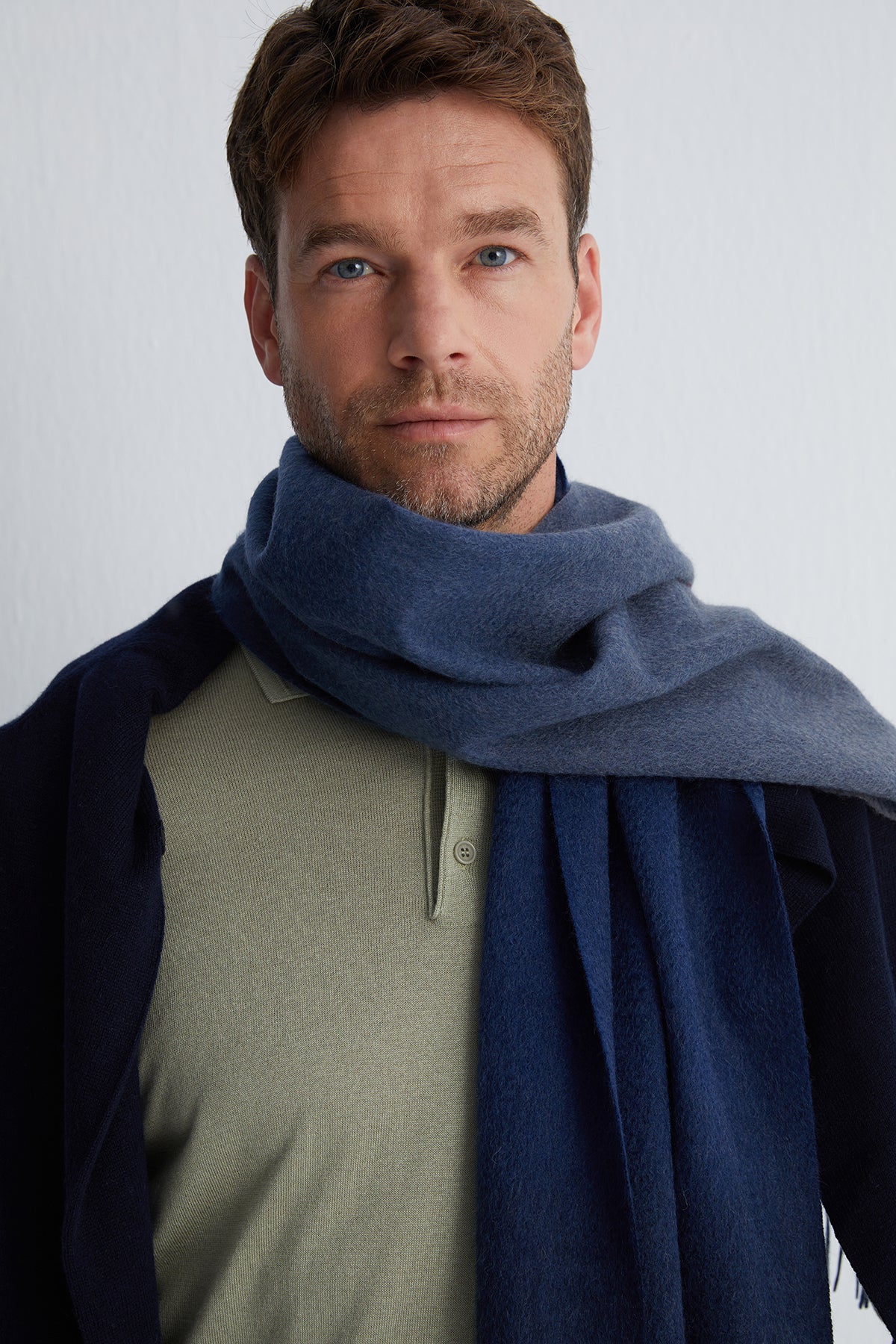 Mavi Patrick Saf Kaşmir Degrade Atkı 170x35 cm