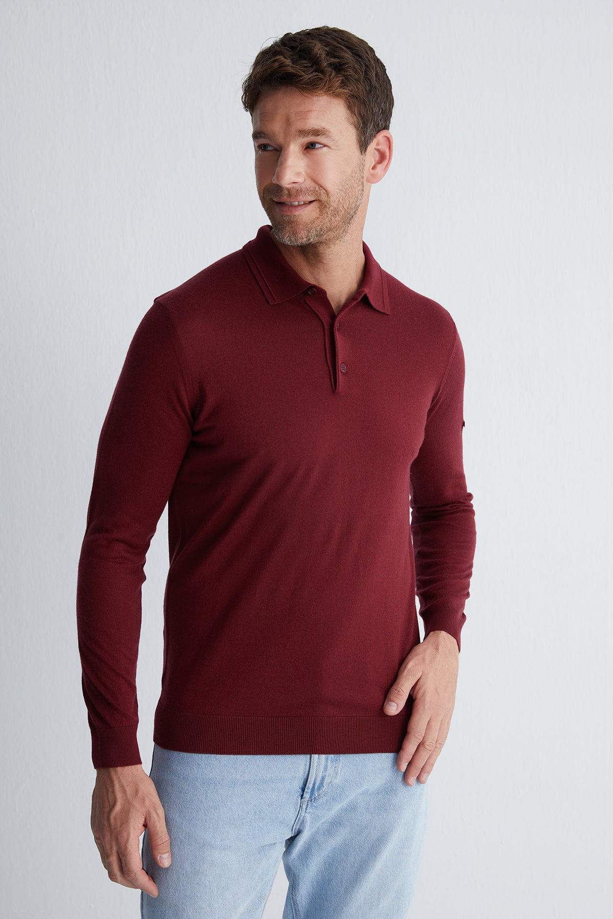 Bordo Paul İpek Kaşmir Polo