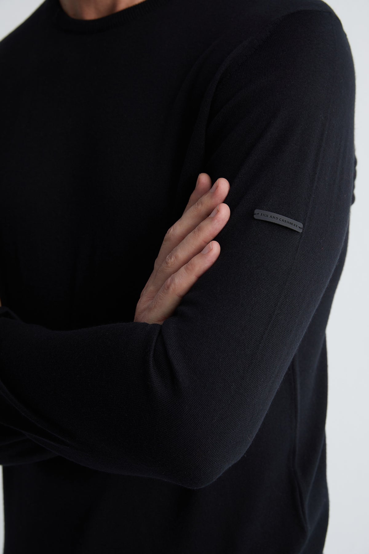 Siyah Paul İpek Kaşmir Yuvarlak Yaka Triko