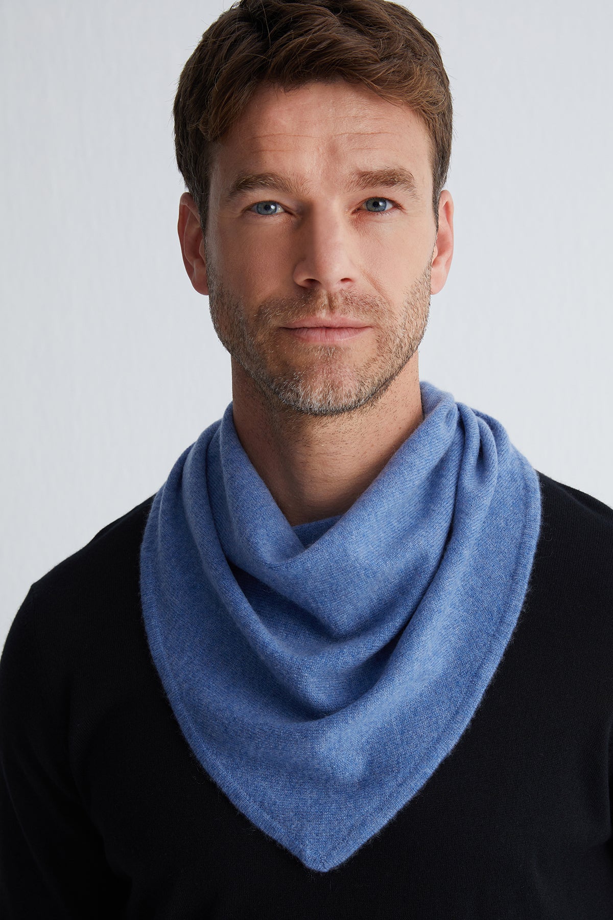 Denim Rose Saf Kaşmir Fular Bandana 115x45x45 cm