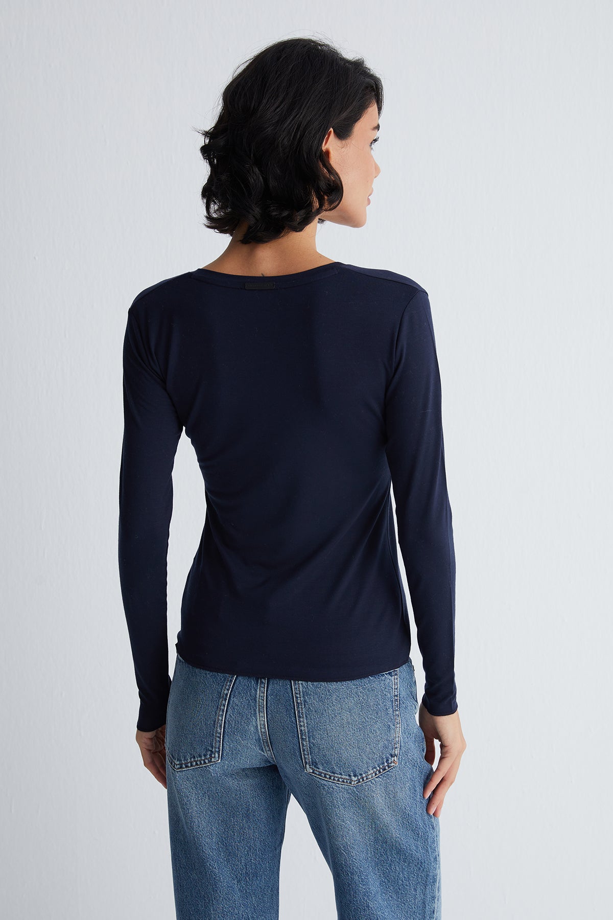 Lacivert Ultralight V Yaka Üst