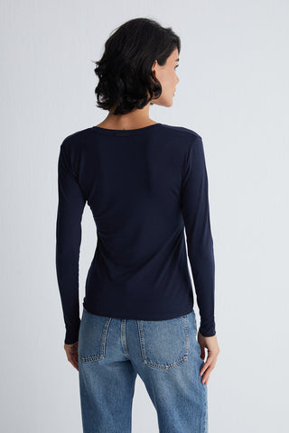 Lacivert Ultralight V Yaka Üst