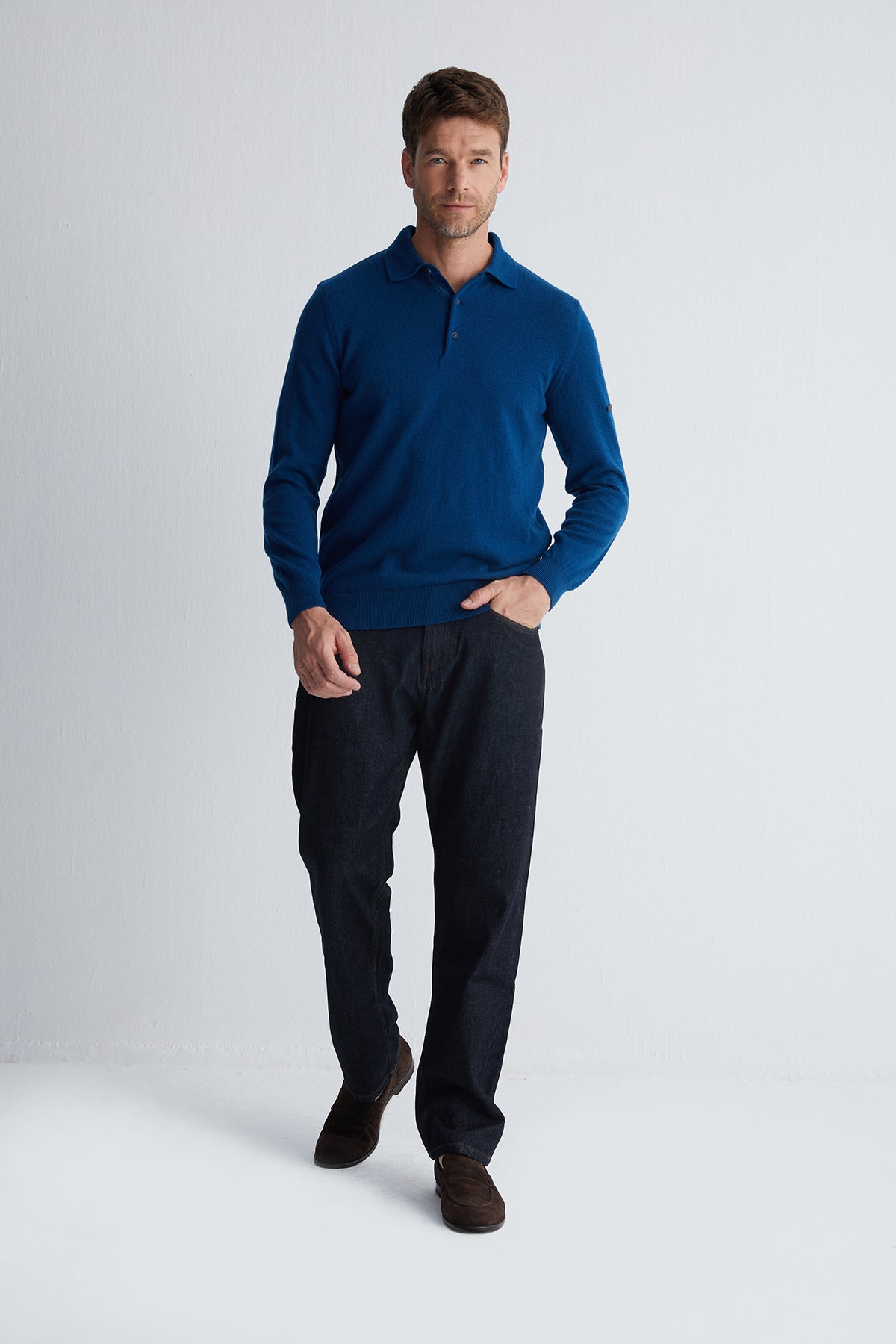 Tavuskuşu Saf Kaşmir Erkek Polo Kazak