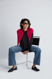 Fuşya Rose Saf Kaşmir Fular Bandana 115x45x45 cm