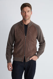 Kahverengi Kaşmirli Süet Erkek Hırka