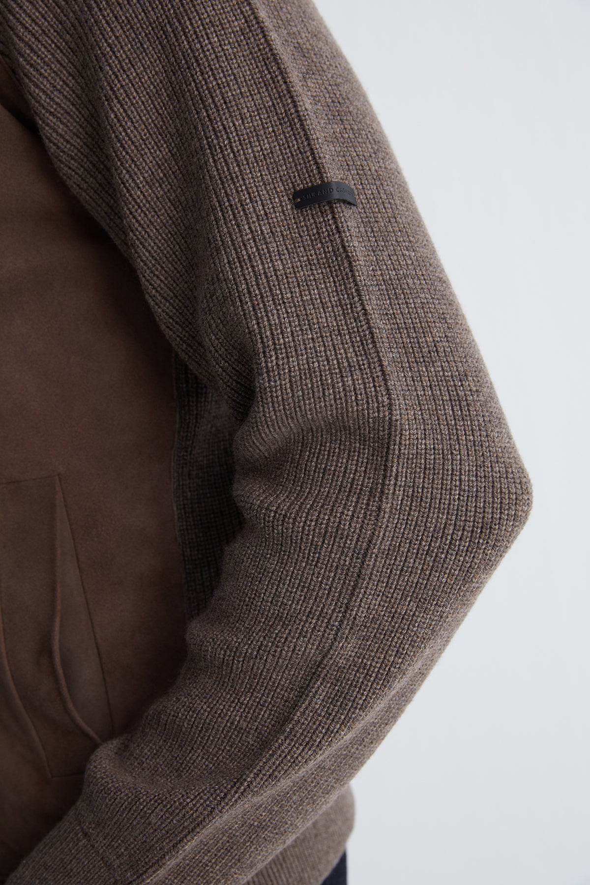 Kahverengi Kaşmirli Süet Erkek Hırka