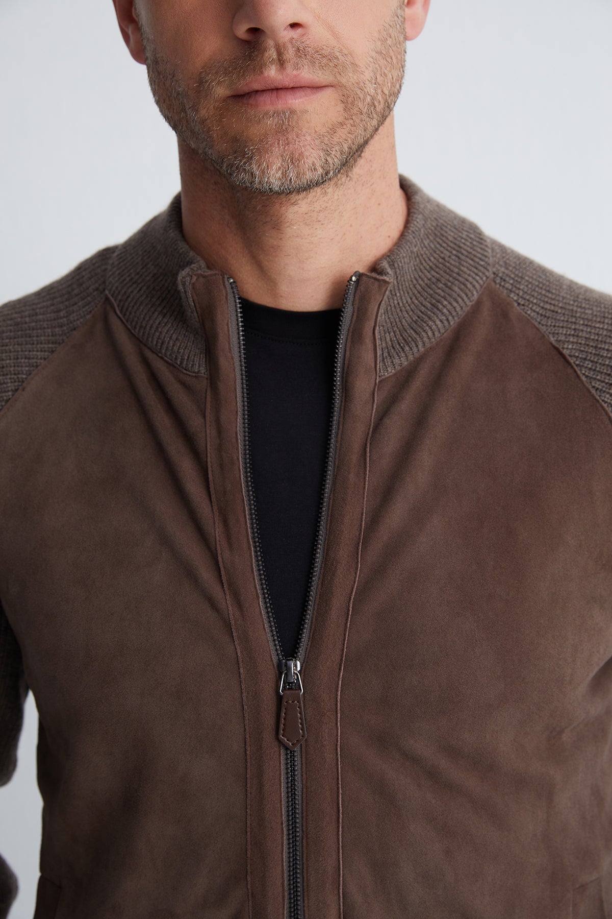 Kahverengi Kaşmirli Süet Erkek Hırka