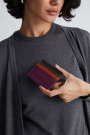 Koyu Mor Deri Renkli Kartvizit