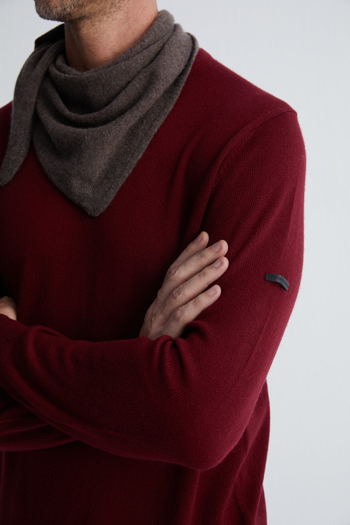 Vizon Rose Saf Kaşmir Fular Bandana 115x45x45 cm