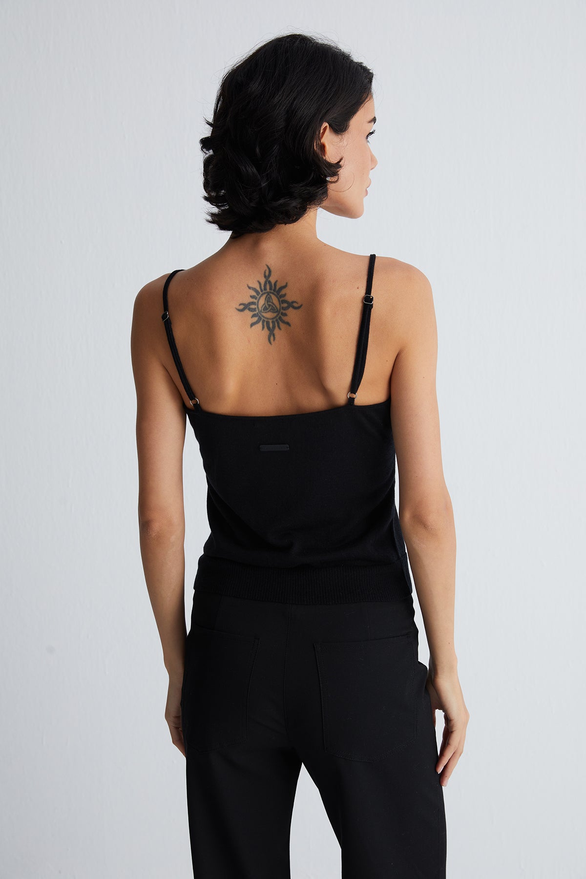 Siyah Zoe İpek Kaşmir Camisole Bluz