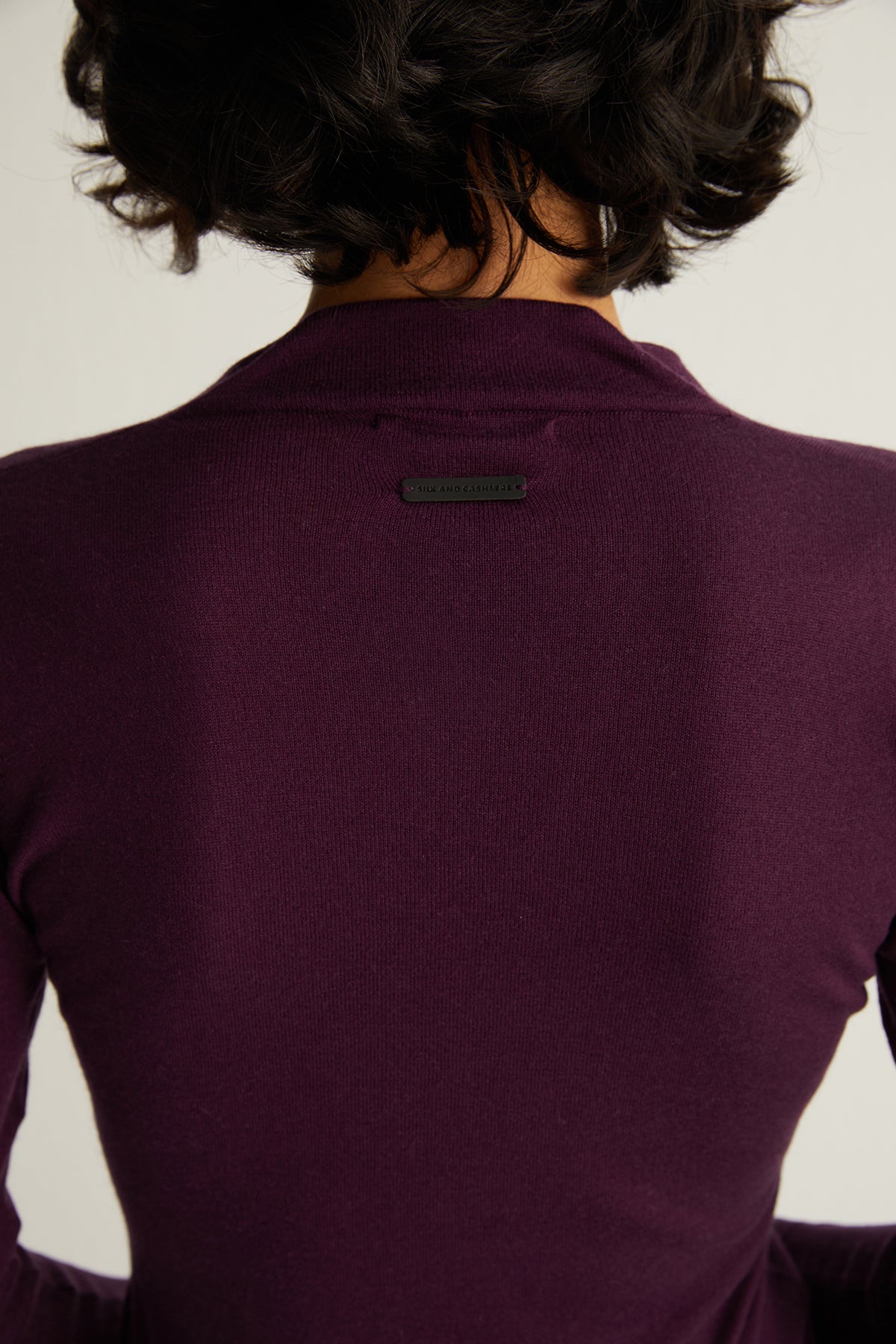 Mürdüm Zoe İpek Kaşmir Derin V Yaka Triko