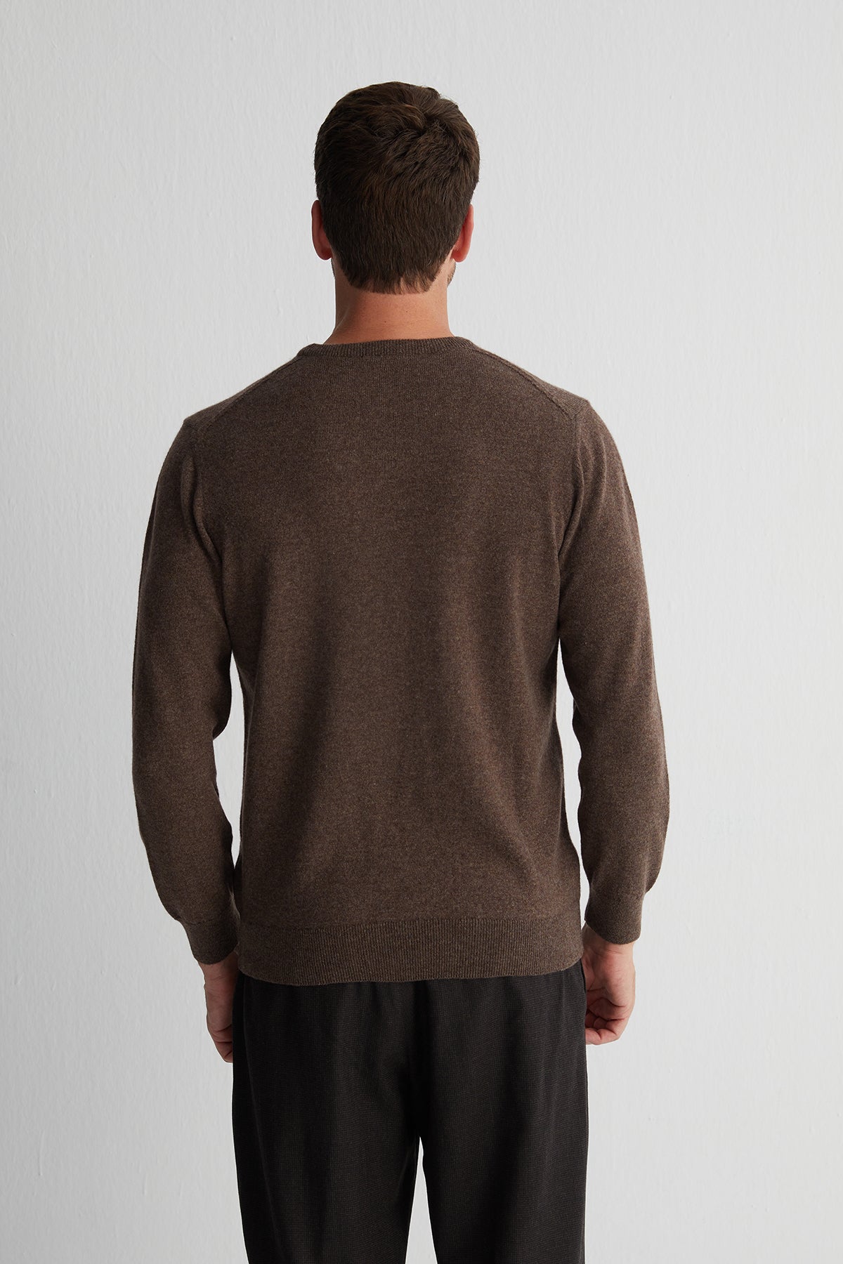 Vizon Saf Kaşmir Yuvarlak Yaka Erkek Kazak