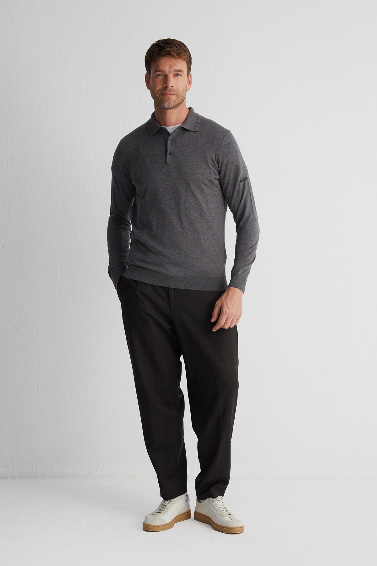 Antrasit Paul İpek Kaşmir Polo