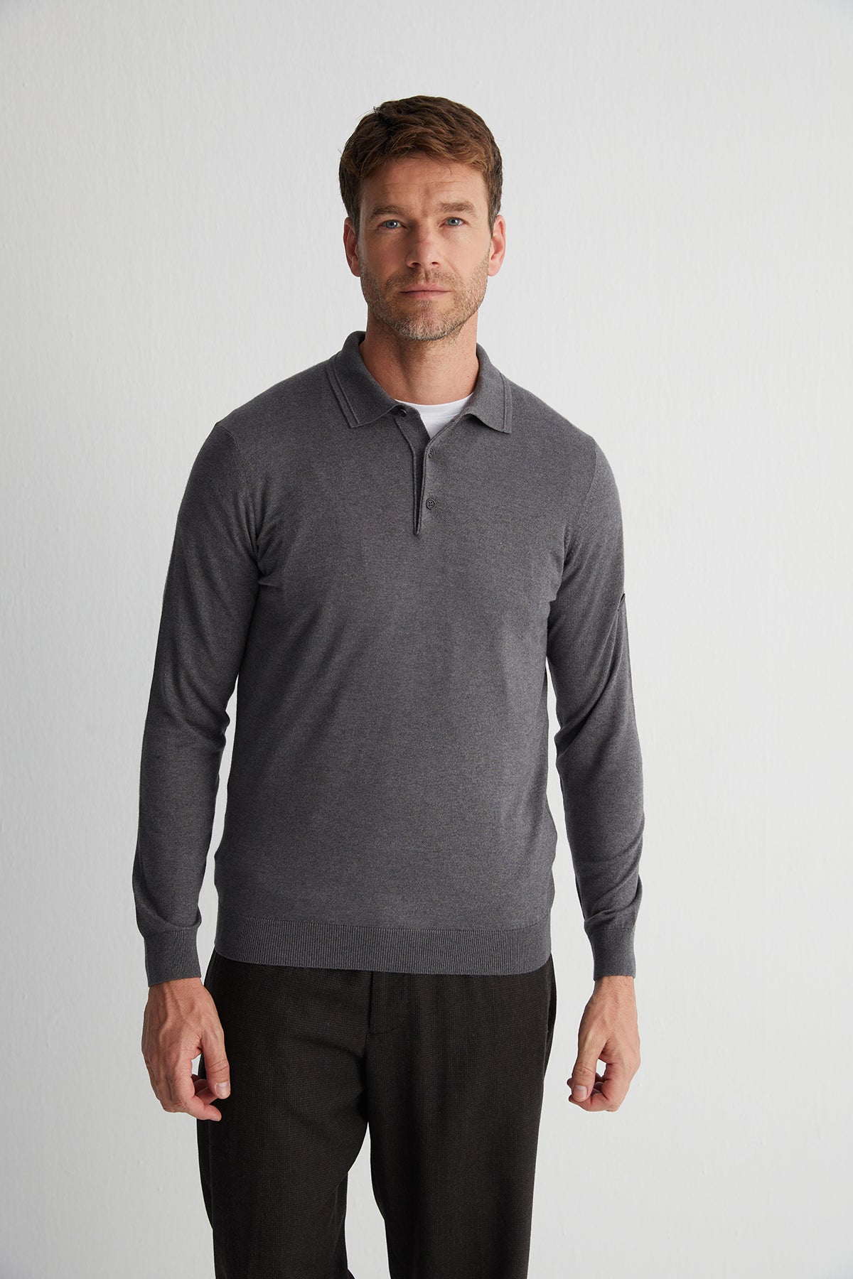 Antrasit Paul İpek Kaşmir Polo