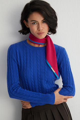 Mavi Amelia Yuvarlak Yaka Crop Kazak