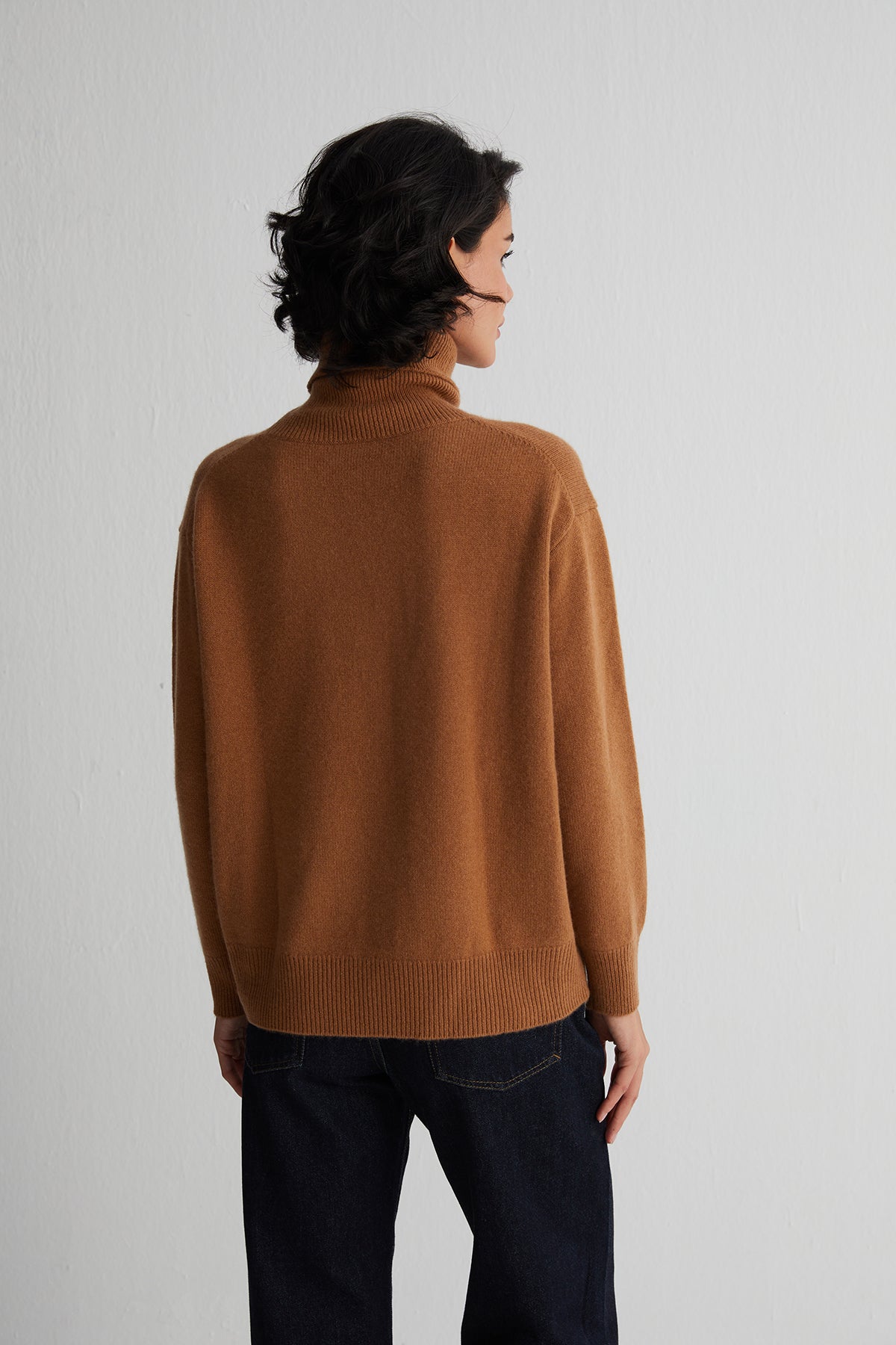 Camel Carla Saf Kaşmir Balıkçı Yaka T Kol Kazak