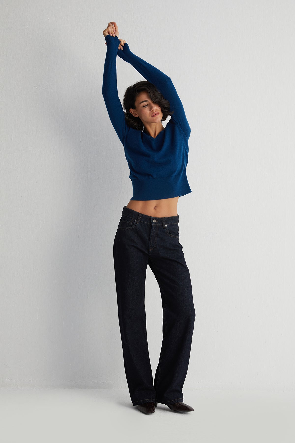 Tavuskuşu Lilly Saf Kaşmir Derin V Yaka Kazak