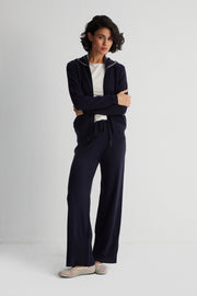 Lacivert Laura Yün Kaşmir Yüksek Triko Pantolon