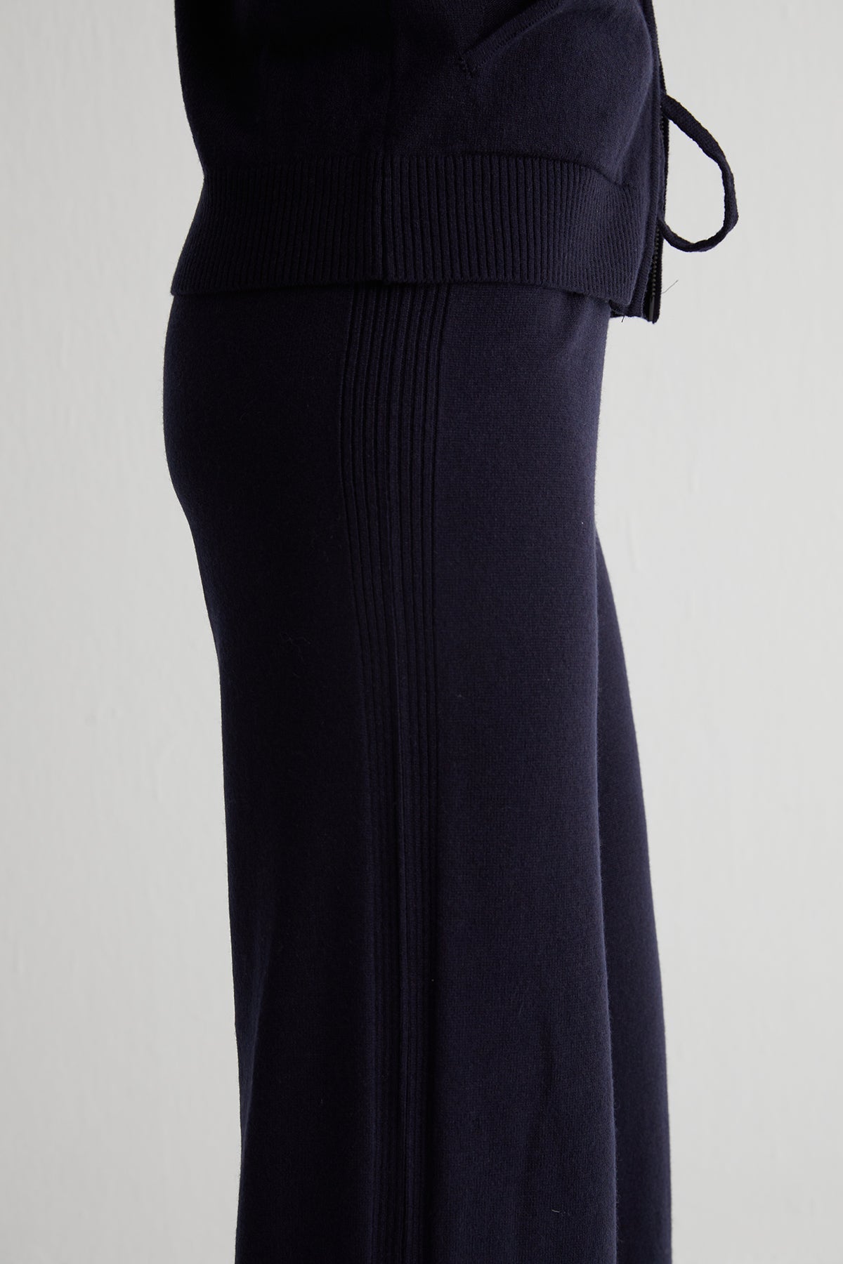 Lacivert Laura Yün Kaşmir Yüksek Triko Pantolon