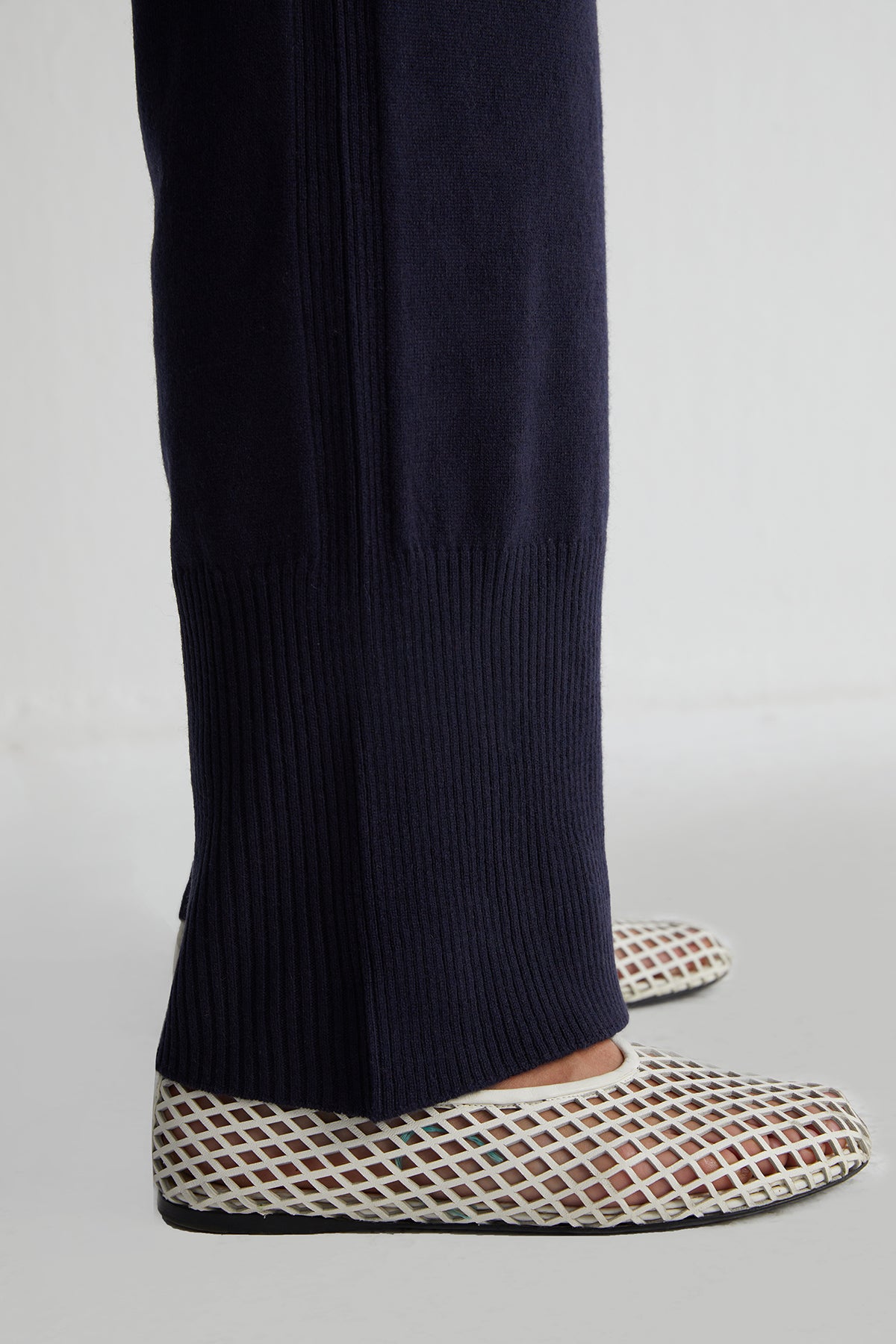 Lacivert Laura Yün Kaşmir Yüksek Triko Pantolon