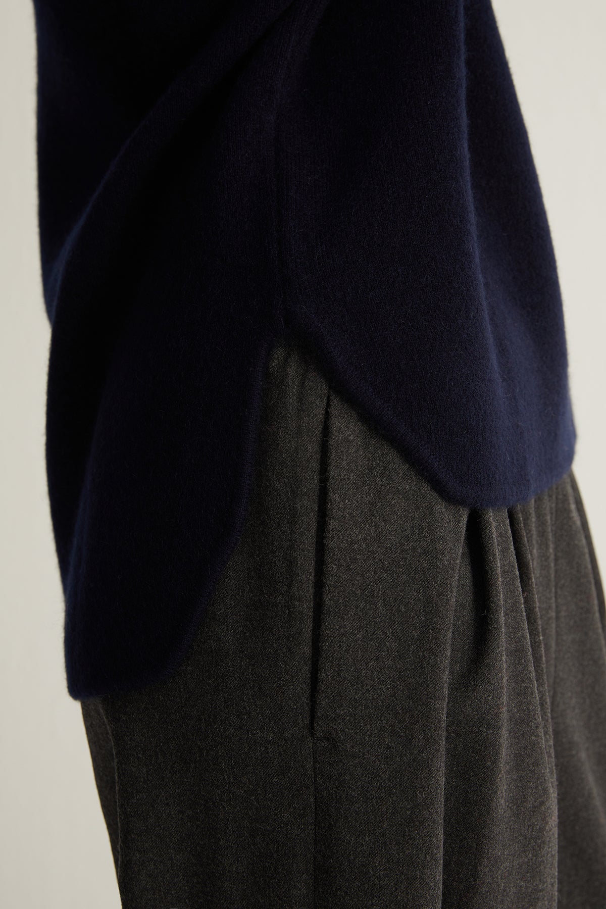 Lacivert Alexia Saf Kaşmir Çelik Örgü Kazak