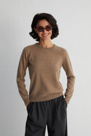 Vizon Alexia Saf Kaşmir Yuvarlak Yaka Kazak