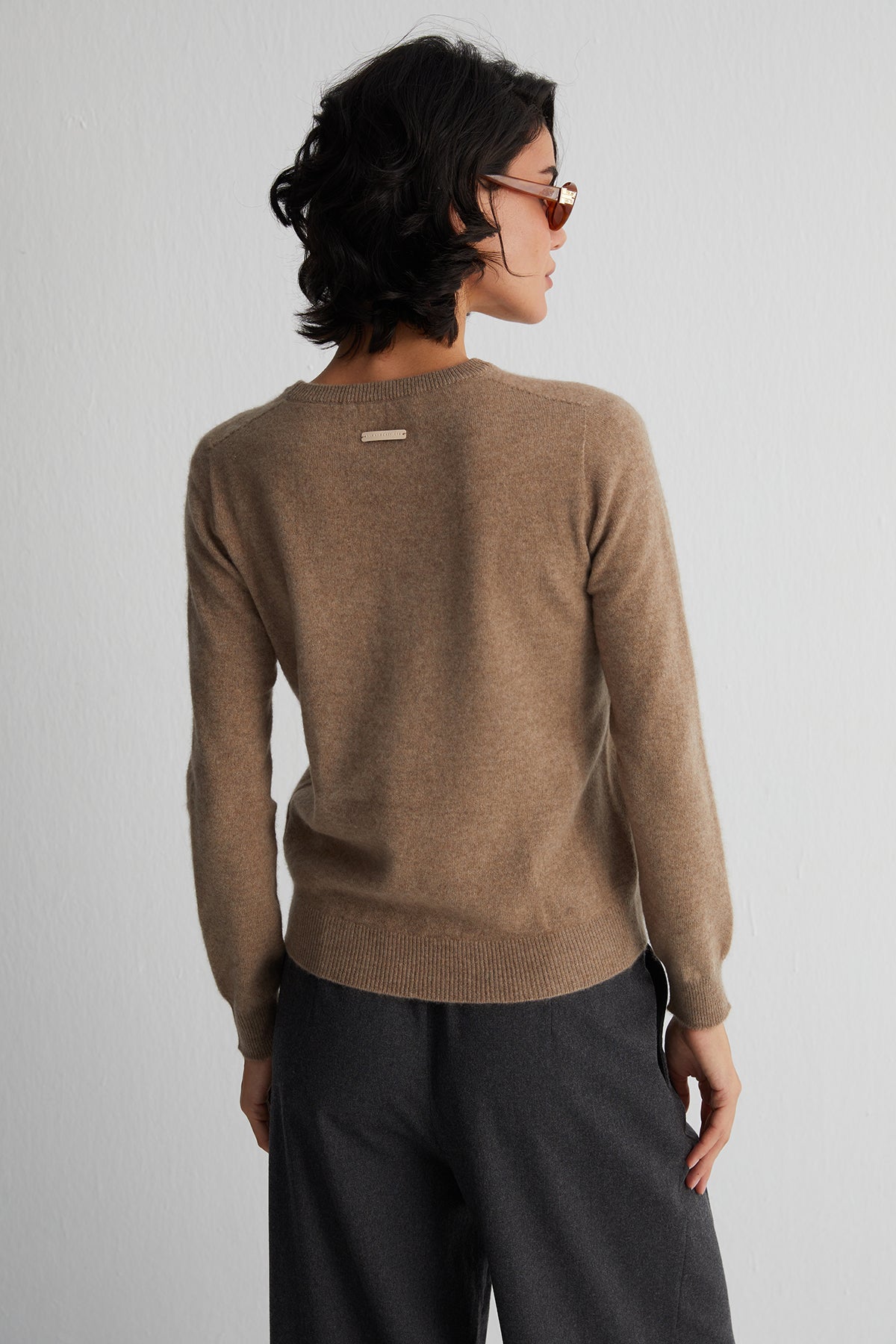 Vizon Alexia Saf Kaşmir Yuvarlak Yaka Kazak