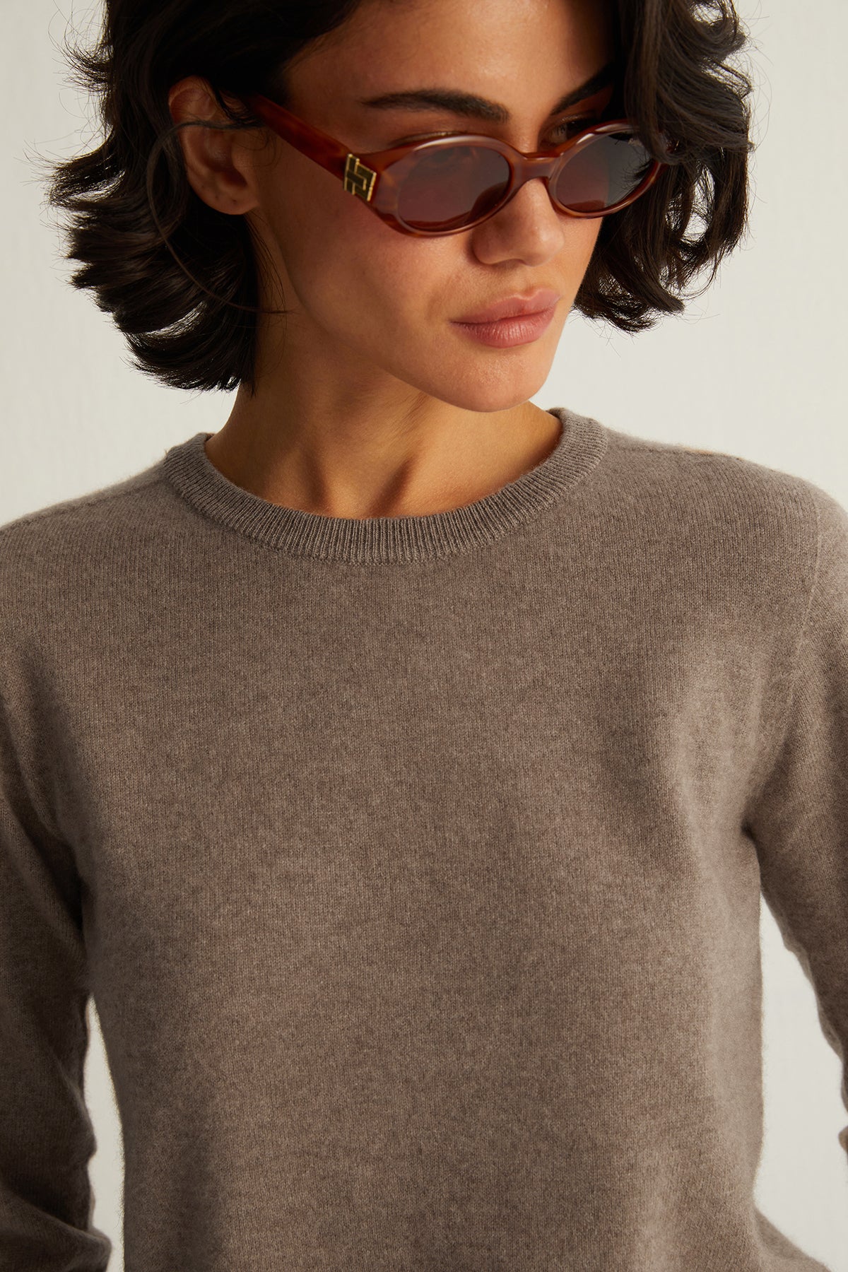 Vizon Alexia Saf Kaşmir Yuvarlak Yaka Kazak