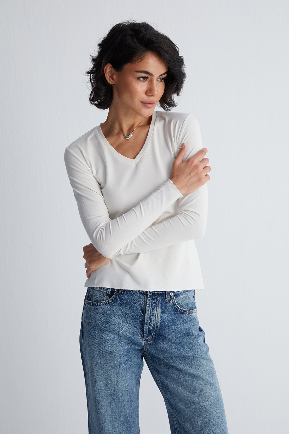 Ekru Ultralight V Yaka Üst