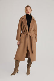 Vizon Meghan Yün Kaşmir Uzun Palto