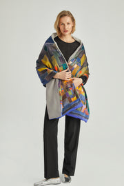 Renkli Astrid İpek Şal 64x180 cm