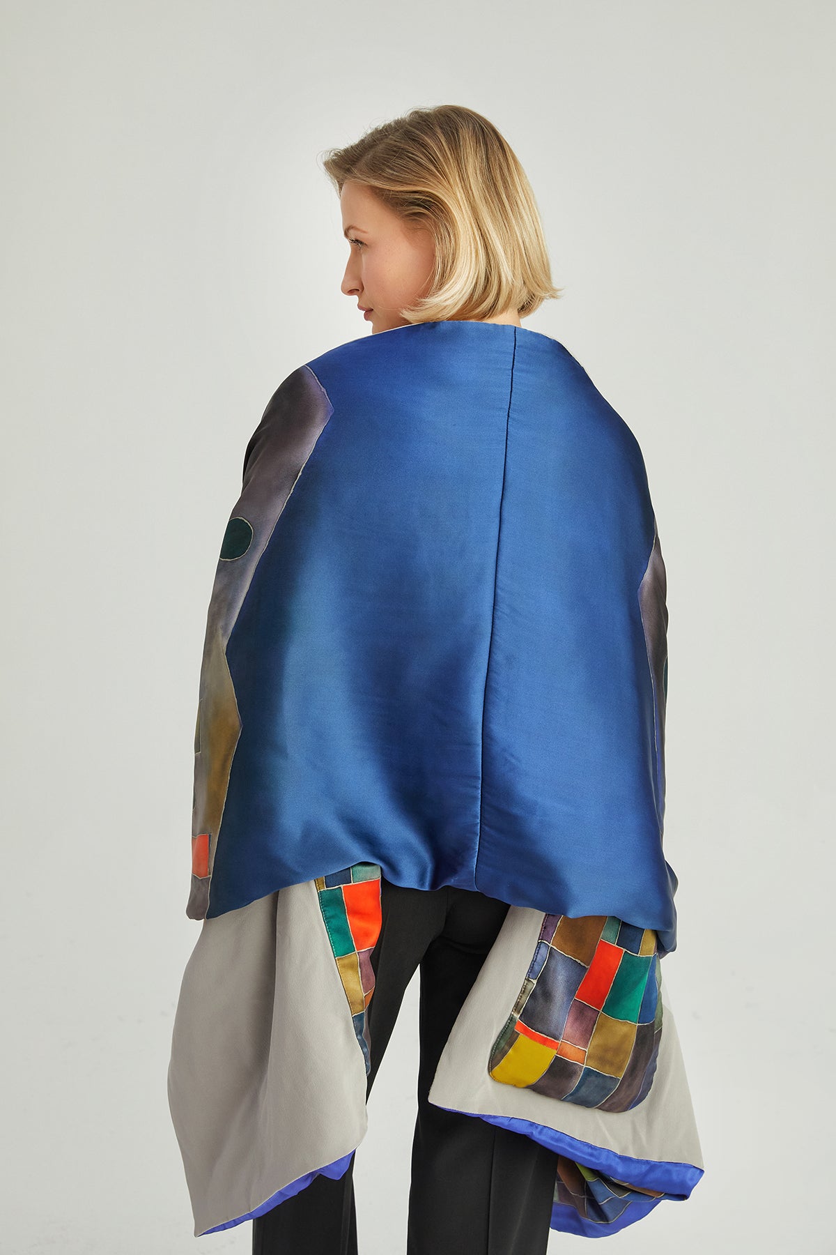 Renkli Astrid İpek Şal 64x180 cm