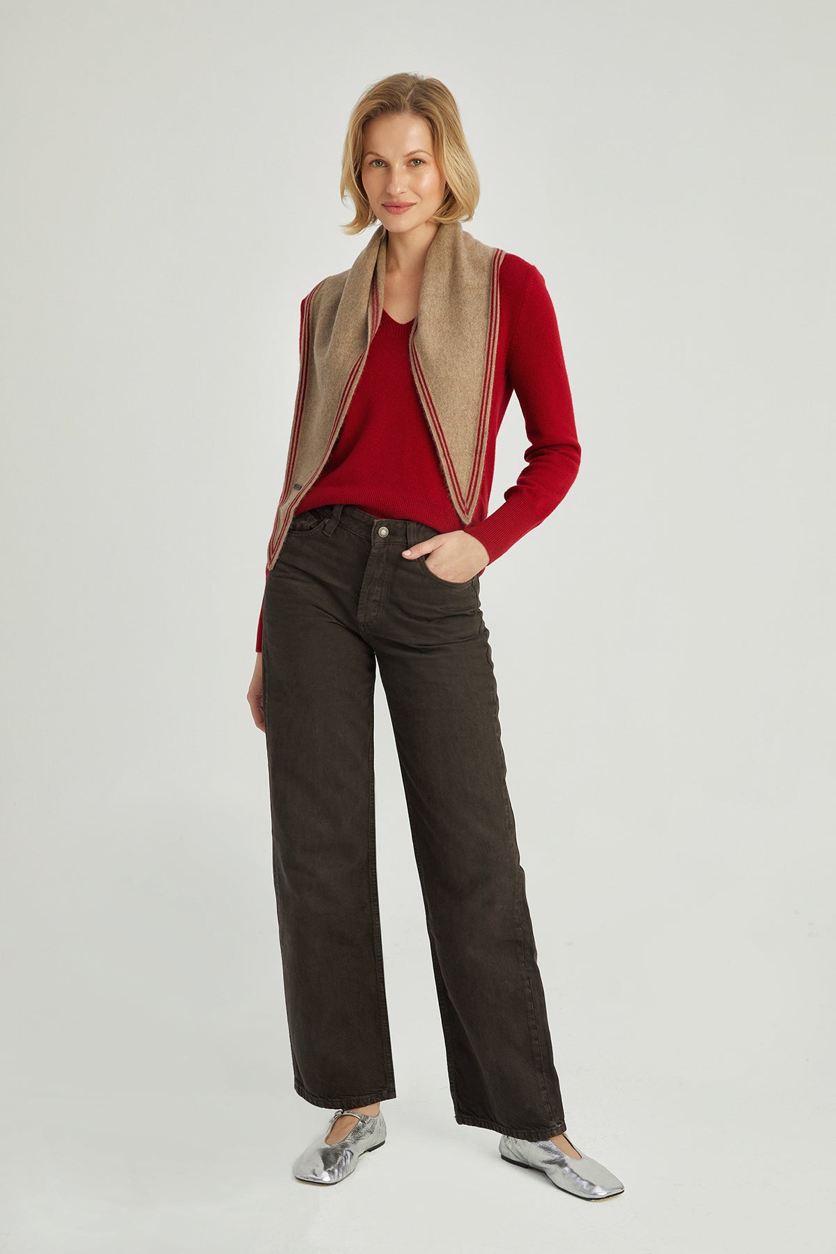 Vizon Mini Saf Kaşmir Bandana 30x125 cm