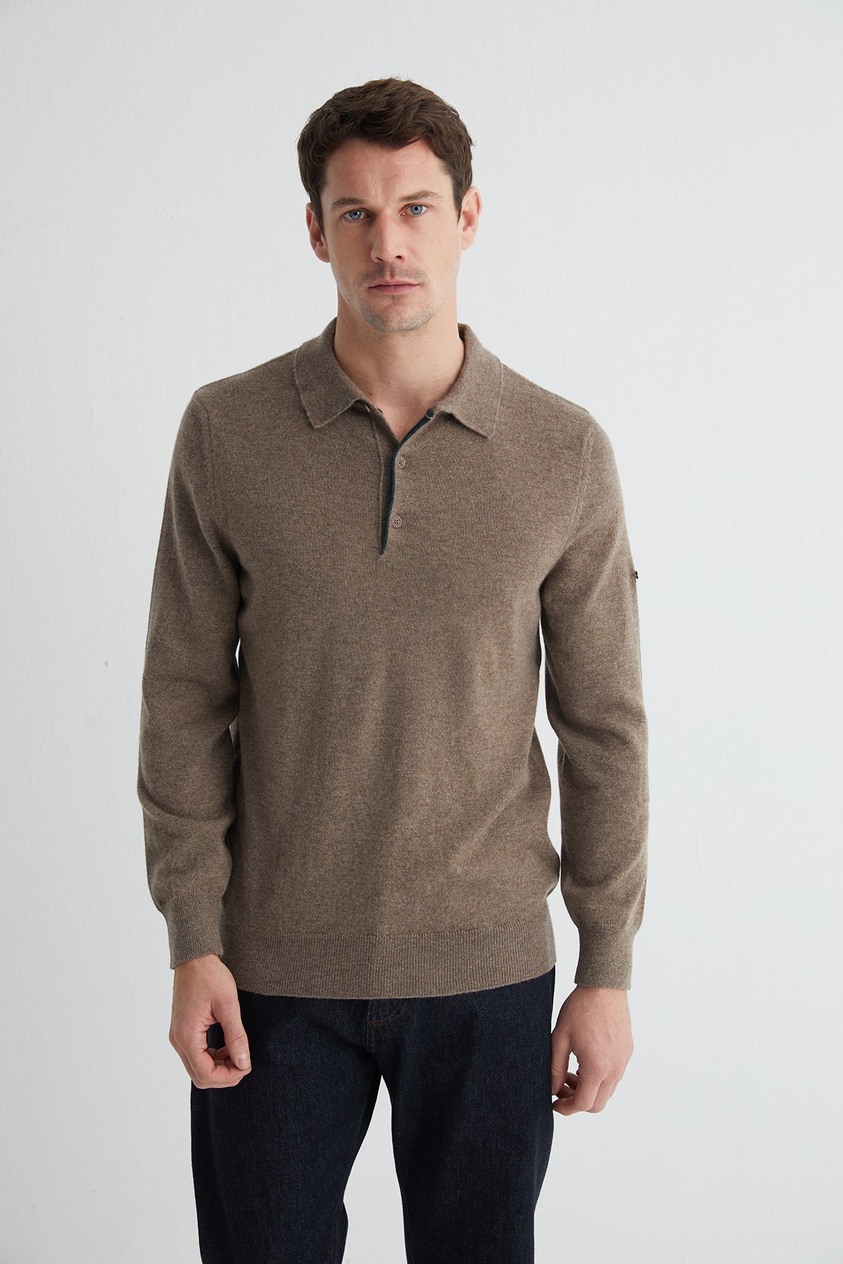 Vizon Saf Kaşmir Polo Kazak