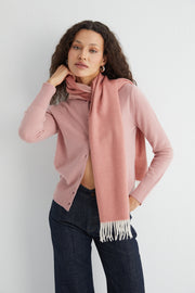 Koyu Pembe Patrick Saf Kaşmir Çift Renkli Atkı 30x164 cm