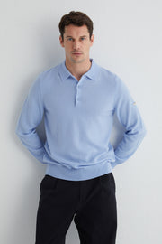 Açık Mavi Saf Kaşmir Polo Kazak