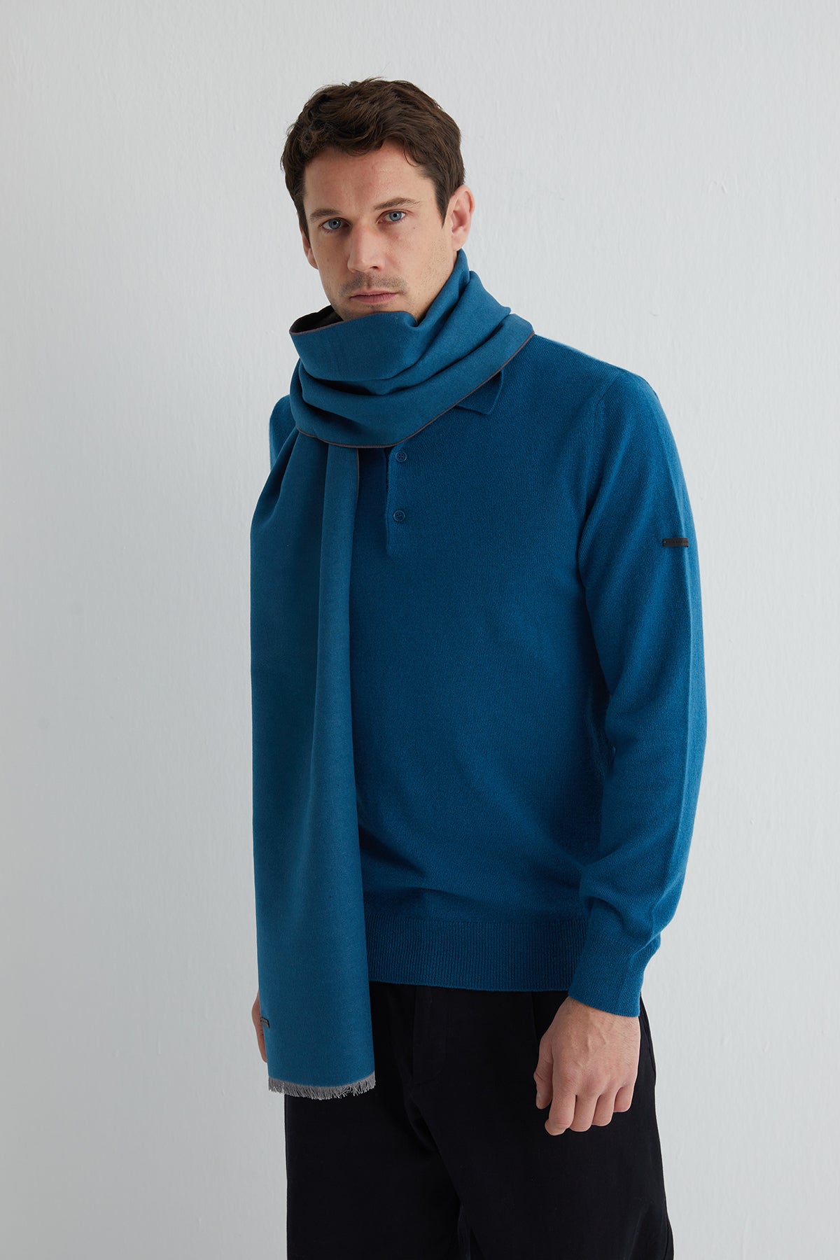 Tavuskuşu Lotus Saf İpek Çift Taraflı Atkı 30x177 cm