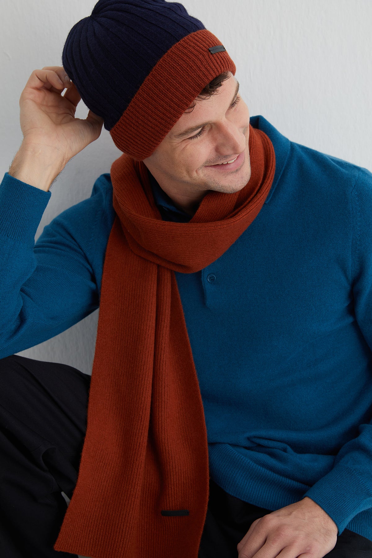 Lacivert Copenhagen İki Renkli Bere