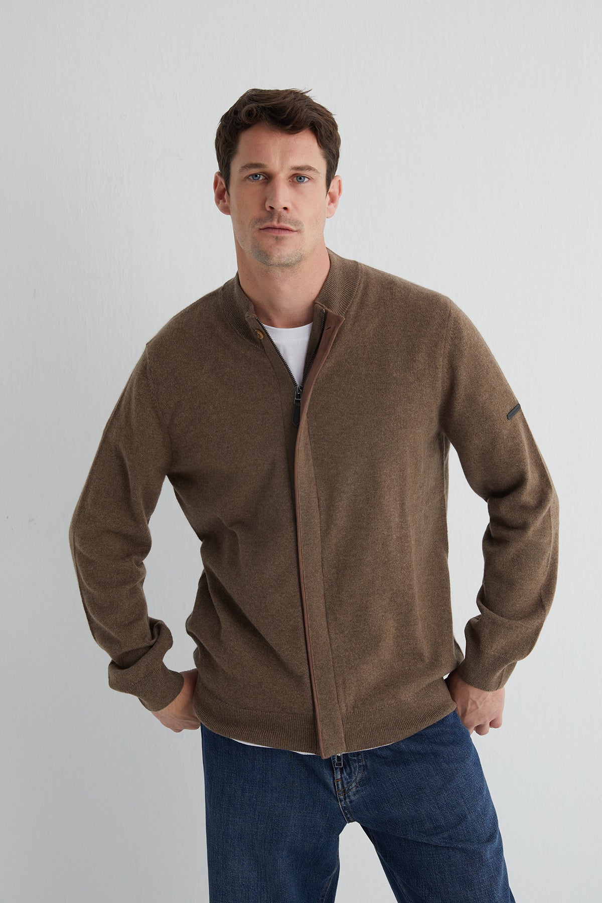 Vizon Saf Kaşmir Erkek Hırka