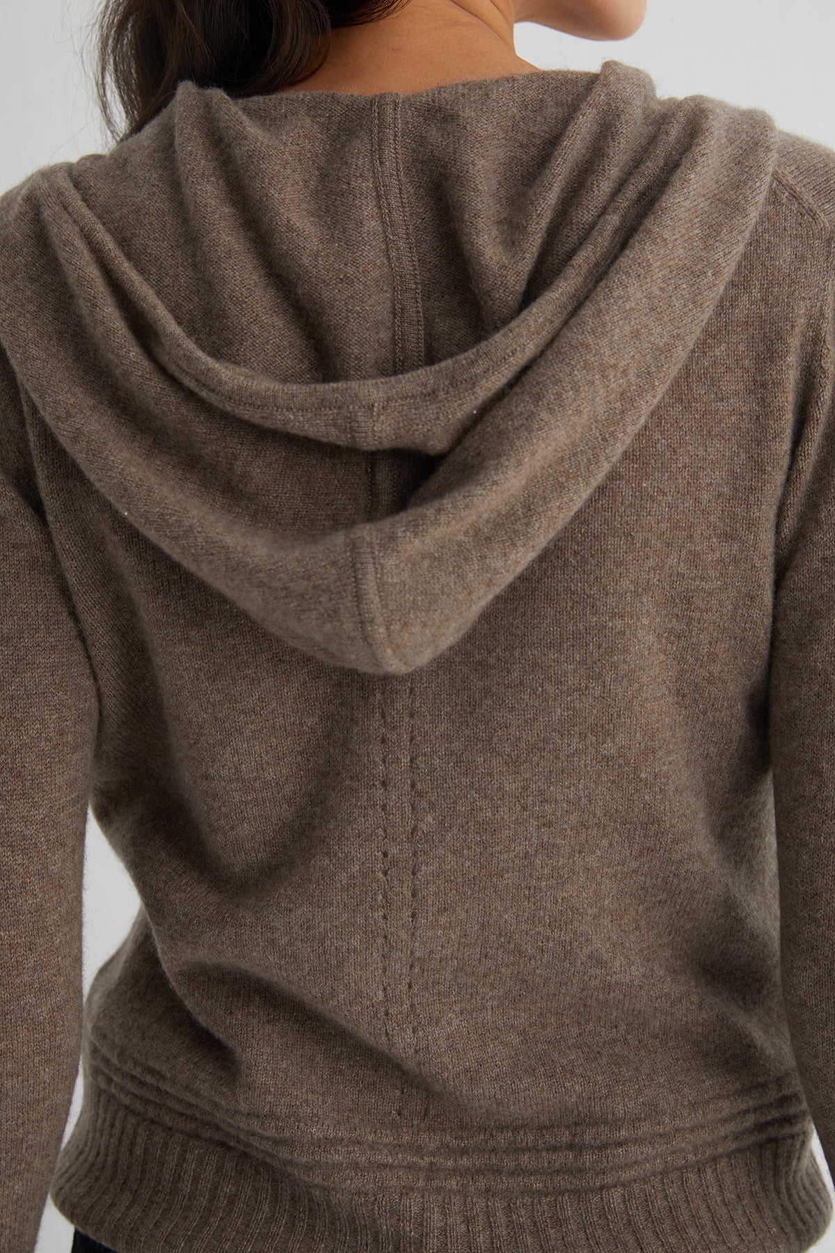 Vizon Isabella Saf Kaşmir Kapüşonlu Hırka