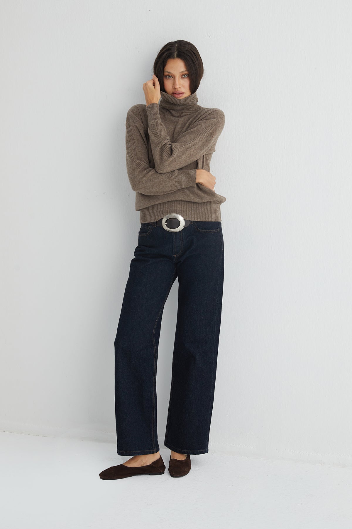 Vizon Lilly Saf Kaşmir Balıkçı Yaka Kazak