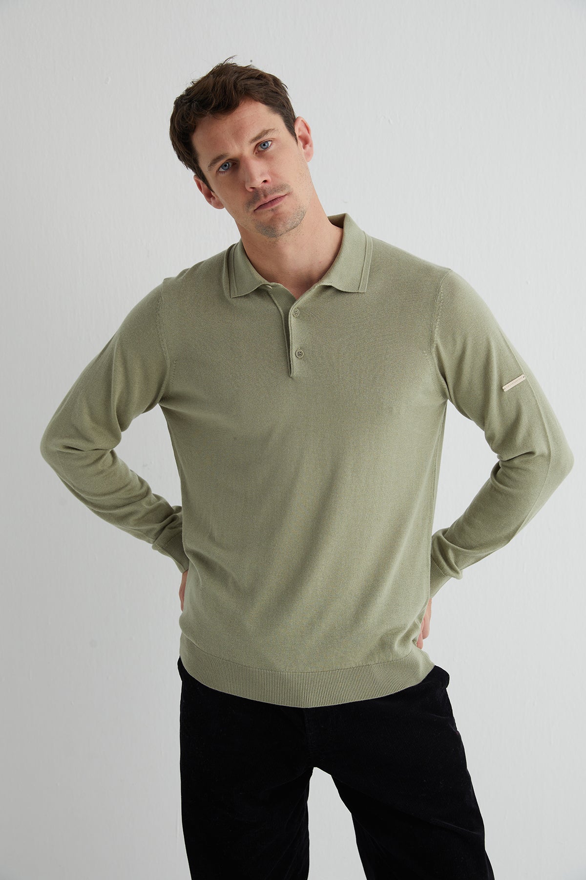 Adaçayı Yeşili Paul İpek Kaşmir Polo