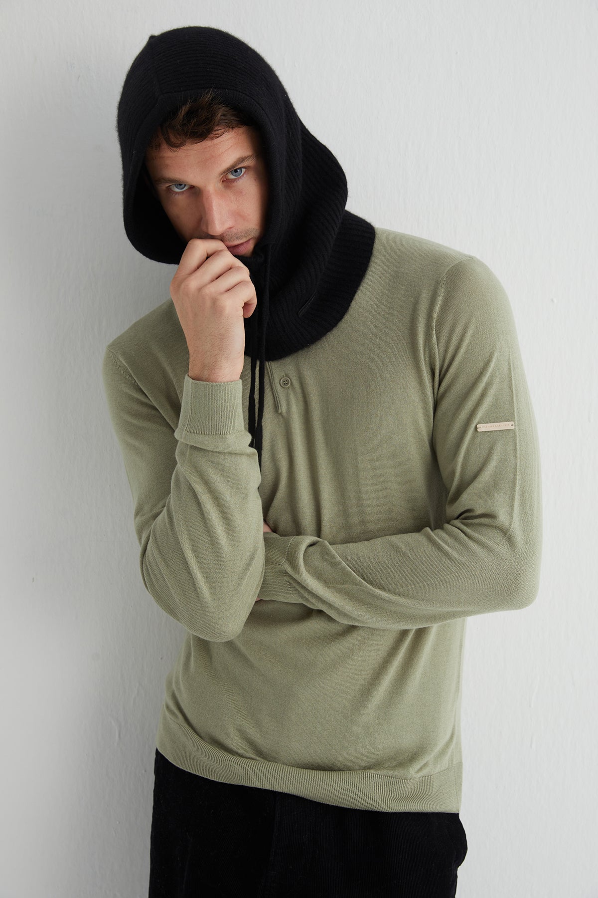 Siyah Stockholm Saf Kaşmir Balaklava