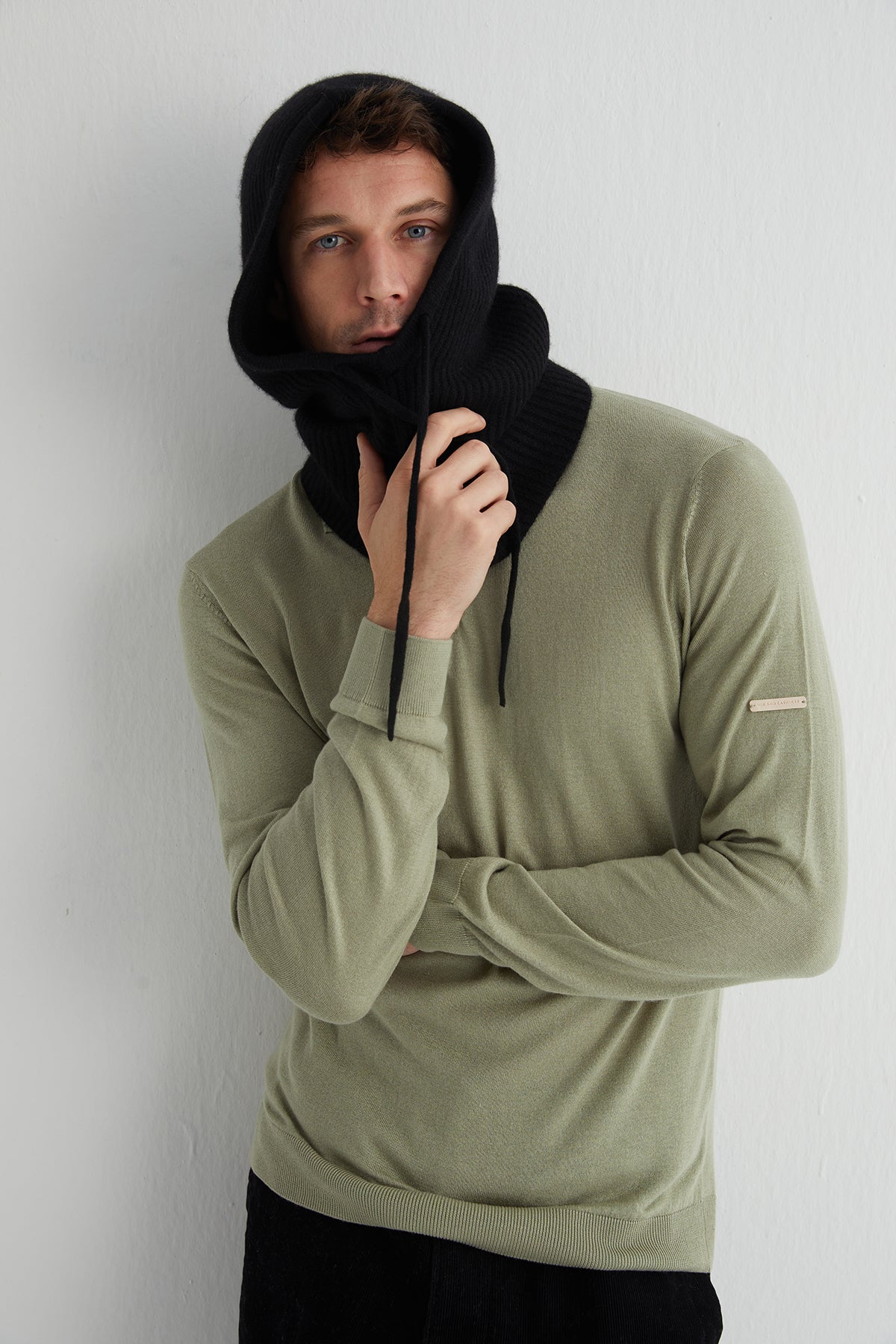 Siyah Stockholm Saf Kaşmir Balaklava