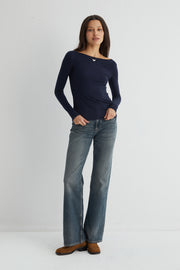 Lacivert Ultralight Kayık Yaka Üst